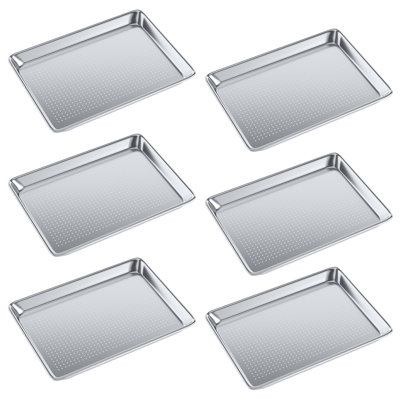 Paquet de 6 | 13 po X 18 po Demi-taille en aluminium perforé Bun / feuille Pan | Idéal pour la cuisson, le rôtissage, le refroidissement, la préparation ou le rangement - un incontournable dans les restaurants, les boulangeries et les cuisines occupées.