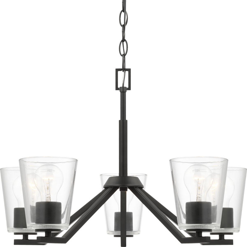 Lustre classique / traditionnel à 5 lumières Shanisa, Noir mat