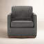  Fauteuil pivotant rembourré en cuir véritable Bobbi-117798967