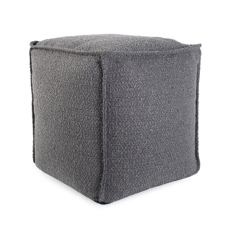 Upholstered Pouf, Charcoal