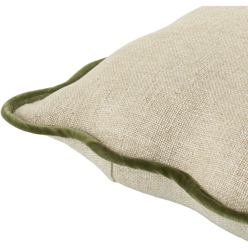 Becki Owens X Livabliss Caliza Accent Pillow, Pillow Cover Only - No Insert, Square 20'', Cream/Green