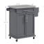 Îlot de cuisine avec plateau en acier inoxydable Taunton, bois-1686870059