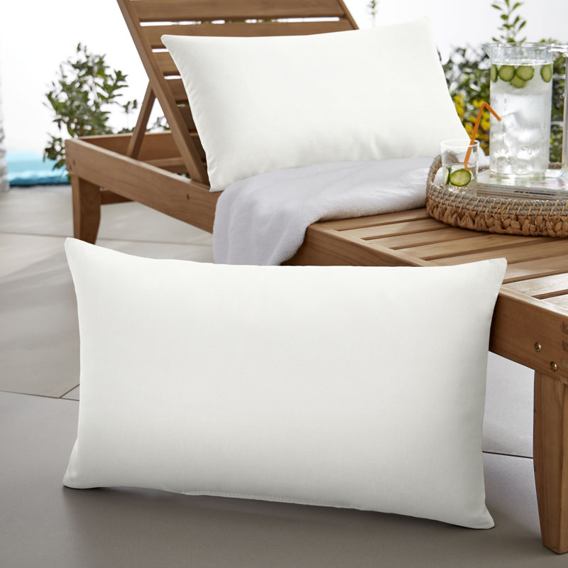  Coussin décoratif intérieur / extérieur Knife Edge, Toile Sunbrella® naturel, 12 po x 24 po