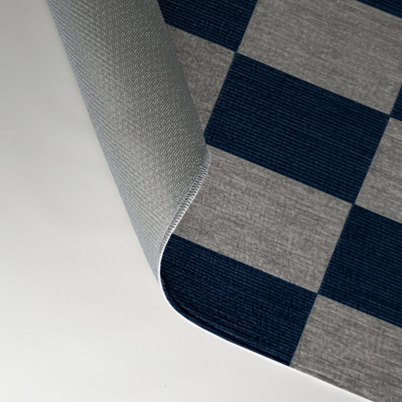 Tapis d'intérieur et d'extérieur à carreaux bleu, Rectangle 9 pi x 12 pi
