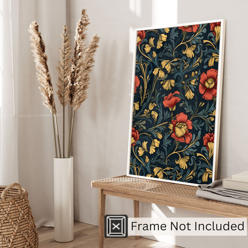 Art floral William Morris, H 30 po x l 20 po