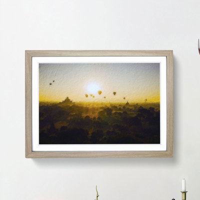 Hot Air Balloons over Bagan in Myanmar - Framed Print