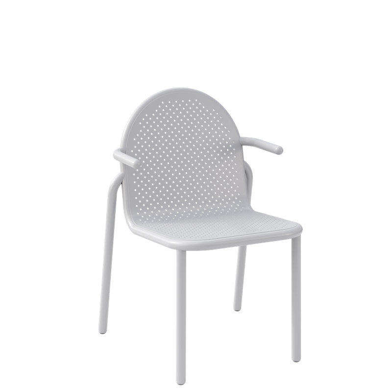 Fauteuil Juna, accoudoirs, Blanc