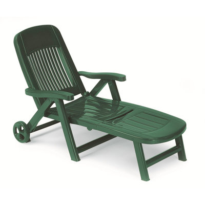 Kali Folding Sun Lounger with Wheels and Reclining Back Rest
