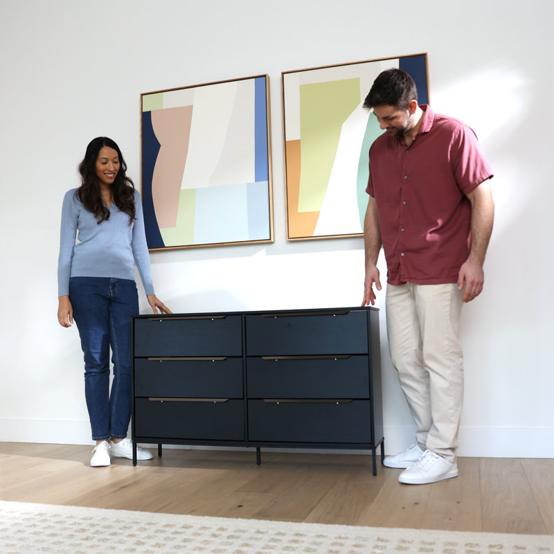 Lira Premium Wooden Dresser for Bedroom - Solid Wooden Frame, 4 Spacious Sag-Proof Fabric Drawers with Sleek Metal Handles - Premium & Durable Storage Solution for Your Home