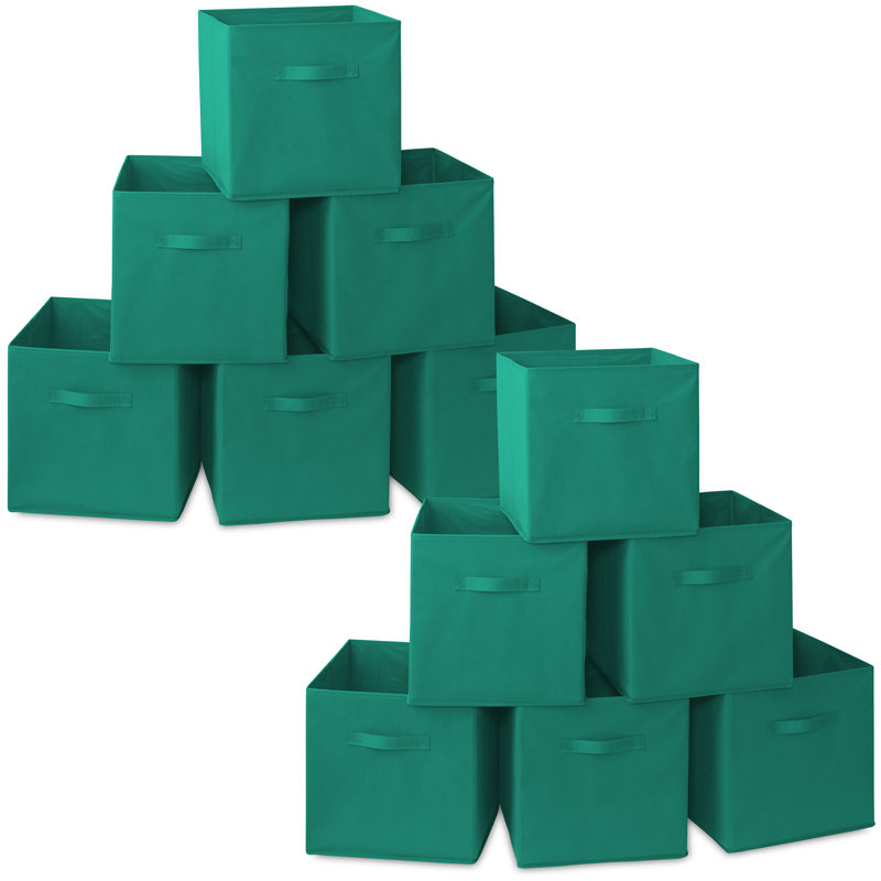 Casafield Fabric Decorative Bin, 12, Teal
