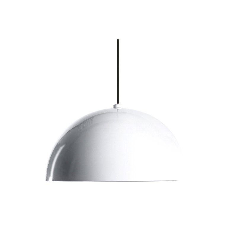 Luminaire suspendu en forme de dôme à 1 lumière Dome, Blanc brillant, H 78,7 po x l 14,2 po x P 14,2 po