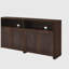 Buffet en rotin 63 po avec rangement, crédence de bar à vin rétro, grande console média