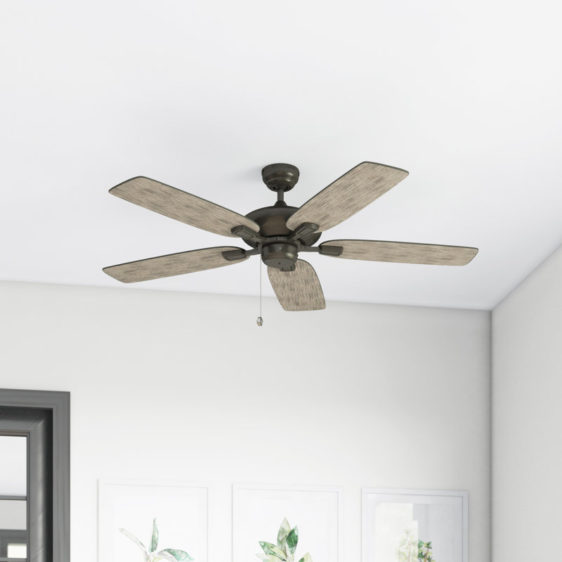 Jacobi 52'' Ceiling Fan with LED Lights, Aged Pewter with Brown