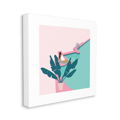 " Female Lounging Poolside Landscape " by Victoria Kukla