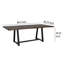 Table de salle à manger Ally avec base à tréteaux, plateau Live Edge, bois brun 87 po