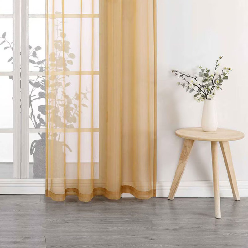 Paquet de 2 panneaux transparents en voile de cristal l 52 po x L 84 po Woven Trends, L 52 po x L 84 po, Doré