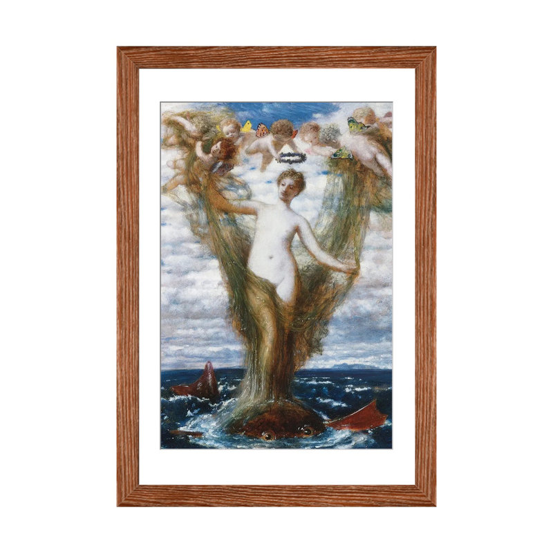 «Venere Anadiomene», reproduction d'art murale, papier d'art encadré, H 16 po x l 24 po, Brun