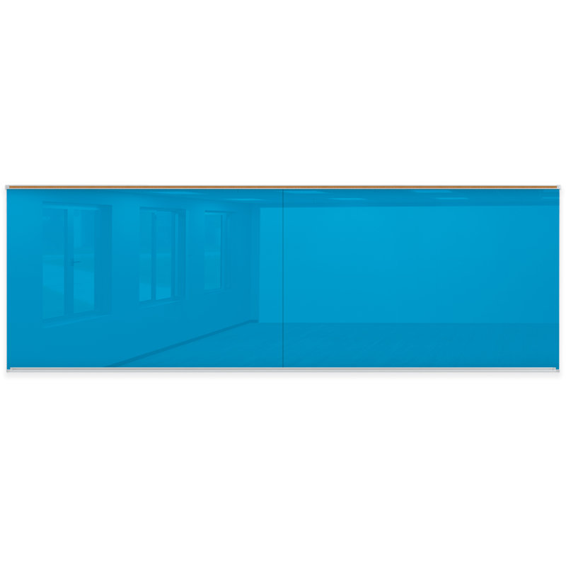 Panneau de verre mural Liso, 48 po x 144 po, Bleu