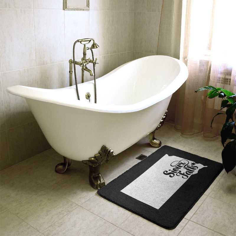 Tapis rectangulaire antidérapant pour salle de bain, L 21 po x L 34 po, Sarcelle, Sioux Falls, Dakota du Sud