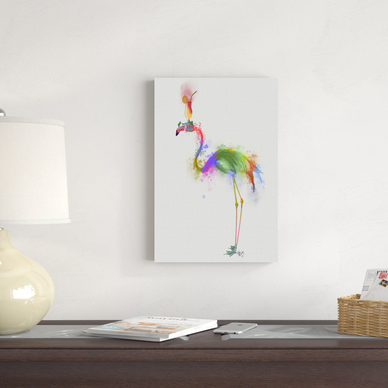 Rainbow Splash Flamingo 1, H 18 po x l 12 po x P 1,25 po