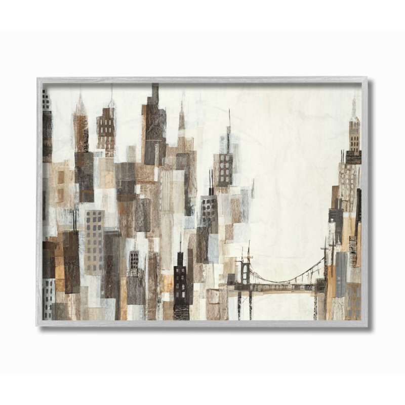 «Cityscape Abstract» par Third and Wall - reproduction d'art, H 20 po x l 16 po, Estampe numérique Farmhouse
