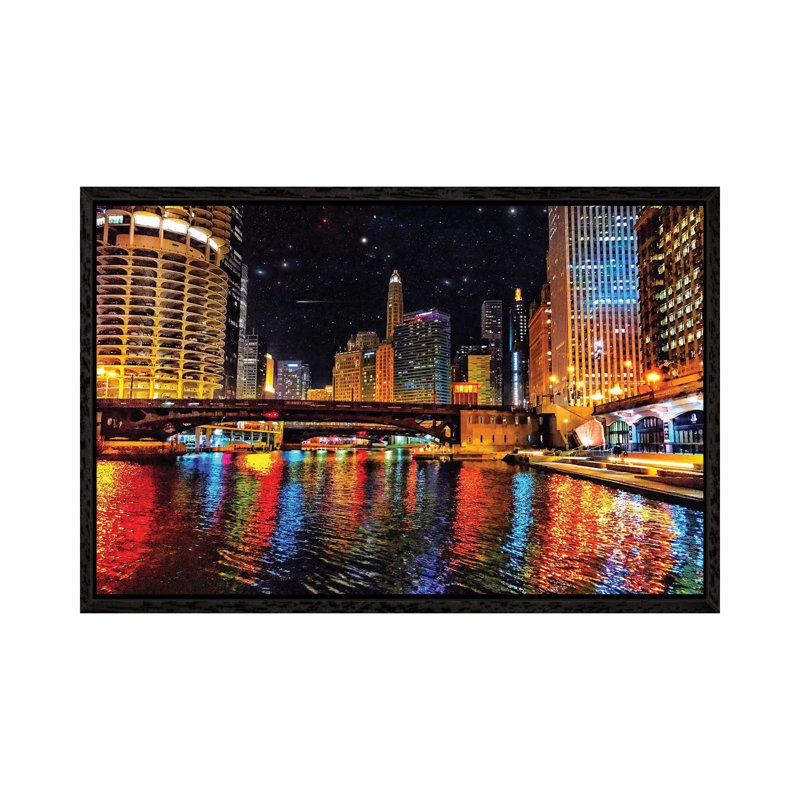 River Colours by Caitlin Vera - Print on Canvas, 45.72cm H x 66.04cm W x 3.81cm D, Black Framed Canvas