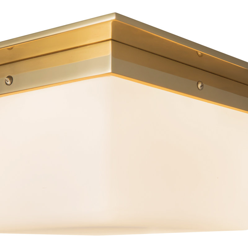 Mineral 11-in Brass Flush Mount, Opal Glass, Brass