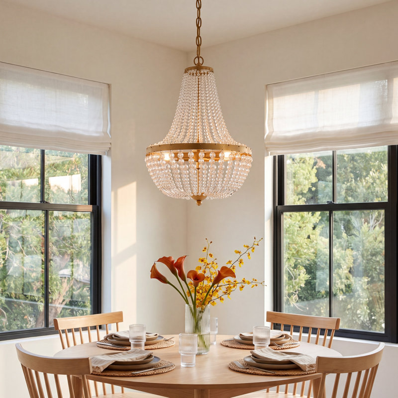 Conway Wrought Iron 3-Light Chandelier, Antique Gold