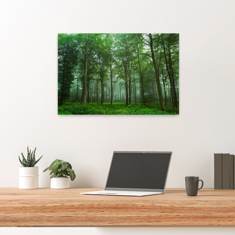 Art contemporain contemporain, paysage de forêt abstrait, H 24 po x l 16 po