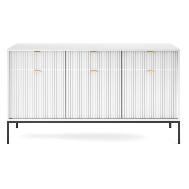 Iriyana 154cm Sideboard, White/Black