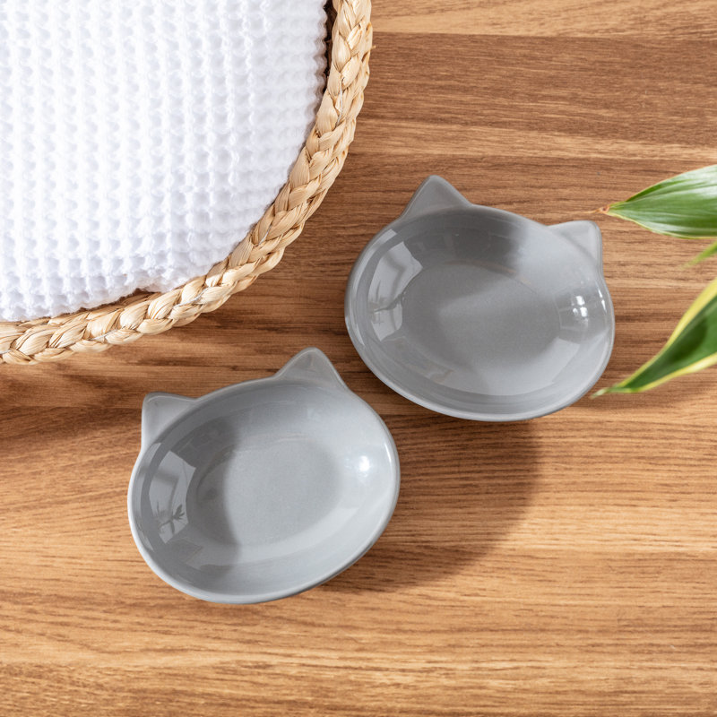 Assiette plate Milo Cat, ensemble de quatre, Gris