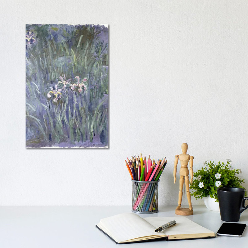 Iris, C by Claude Monet - Wrapped Canvas Painting, 20.32 cm H x 30.48 cm W