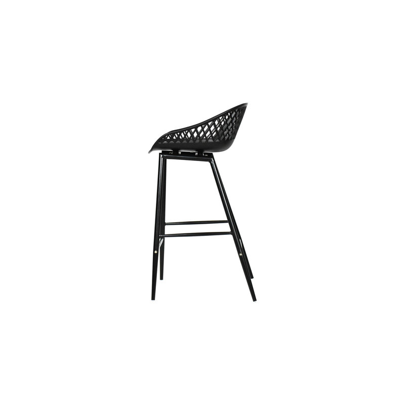 Newark Patio Bar Stool, Black, 25.5"
