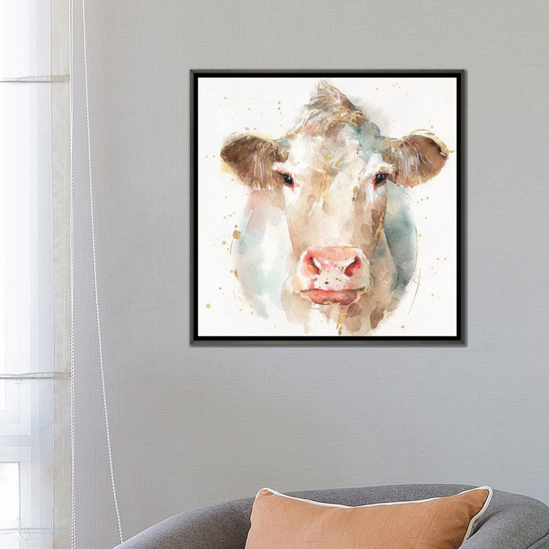 «Farm Friends II» par Lisa Audit - reproduction d'art, H 26 po x l 26 po x P 1,5 po, Toile encadrée de bois rustique foncé
