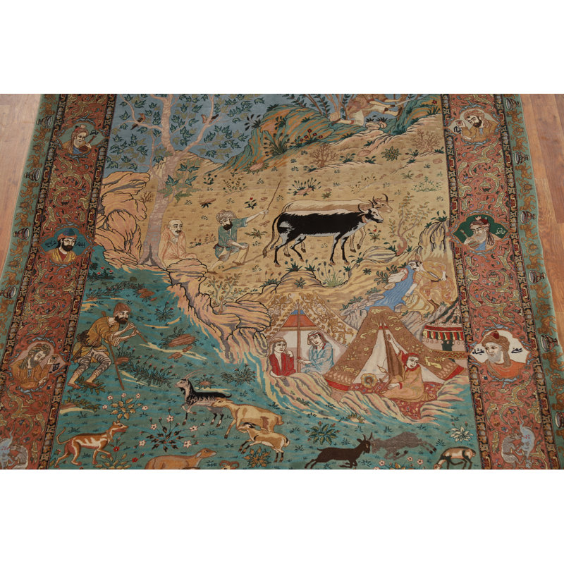 Tapis traditionnel à motif végétal 6 x 9