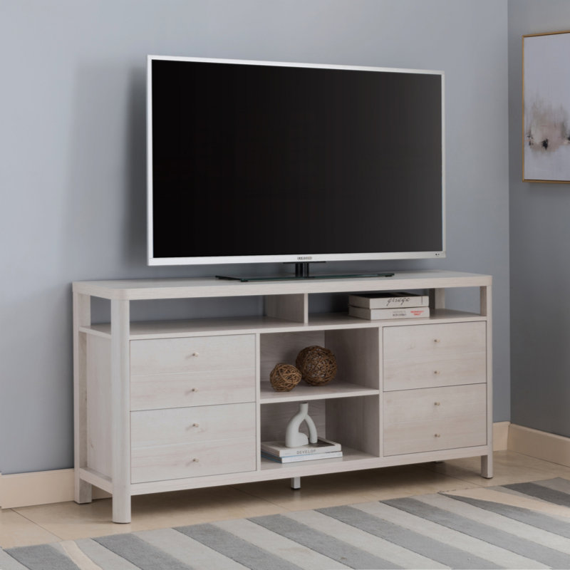 Meuble télé pour téléviseur de 65 po ou moins Bakarne, Chêne blanc