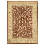 Hand Knotted Area Rug in Red And Gold