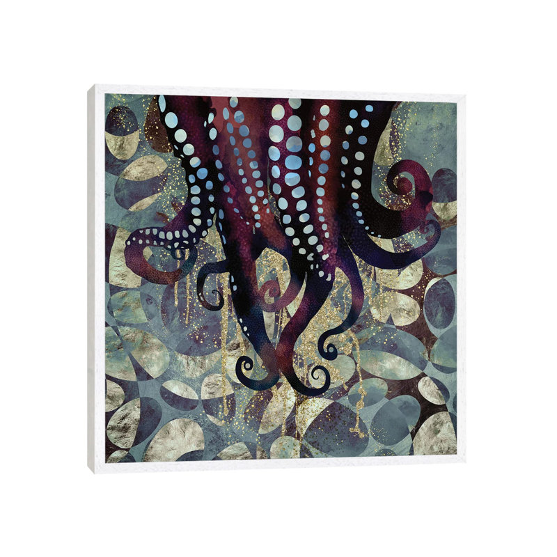 Metallic Ocean II - Print on Canvas, White Framed, 66.04 cm H x 66.04 cm W