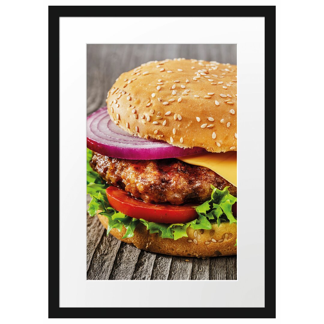 Gerahmtes Poster Leckerer Cheeseburger