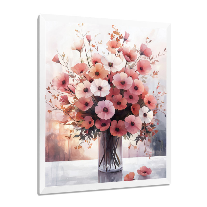 Laplant - impressions murales florales, H 44 po x l 34 po, Picture Framed, Blanc