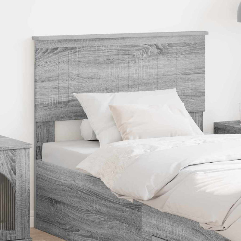 Panel Headboard, European Single (90 x 200 cm), Grey Sonoma