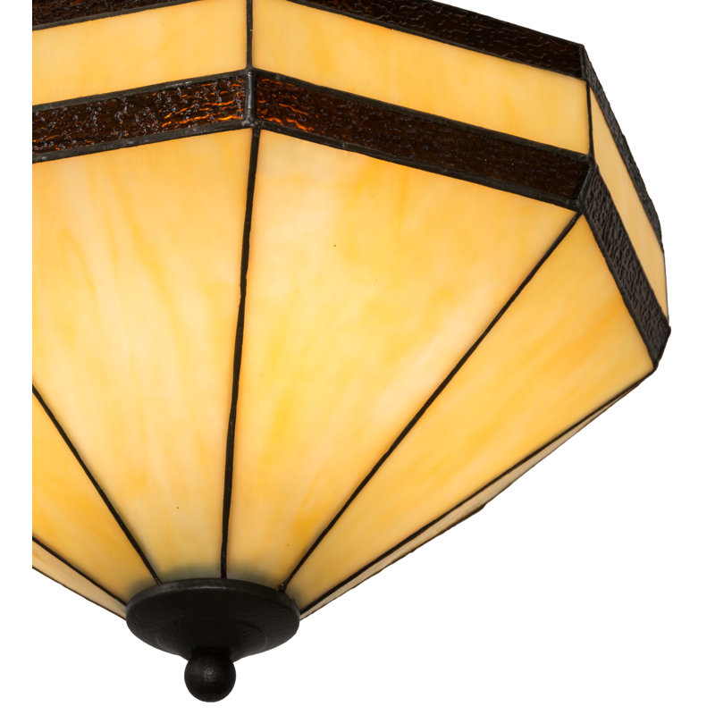 Plafonnier semi-encastré 14 po à cuve unique 3 lumières Zellmer