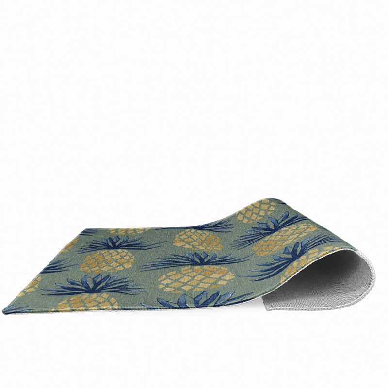 Tapis à motif floral tissé à plat Tropical, Rectangle 2 pi x 3 pi