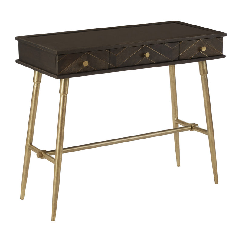 Savion 92cm Solid Wood Top Console Table