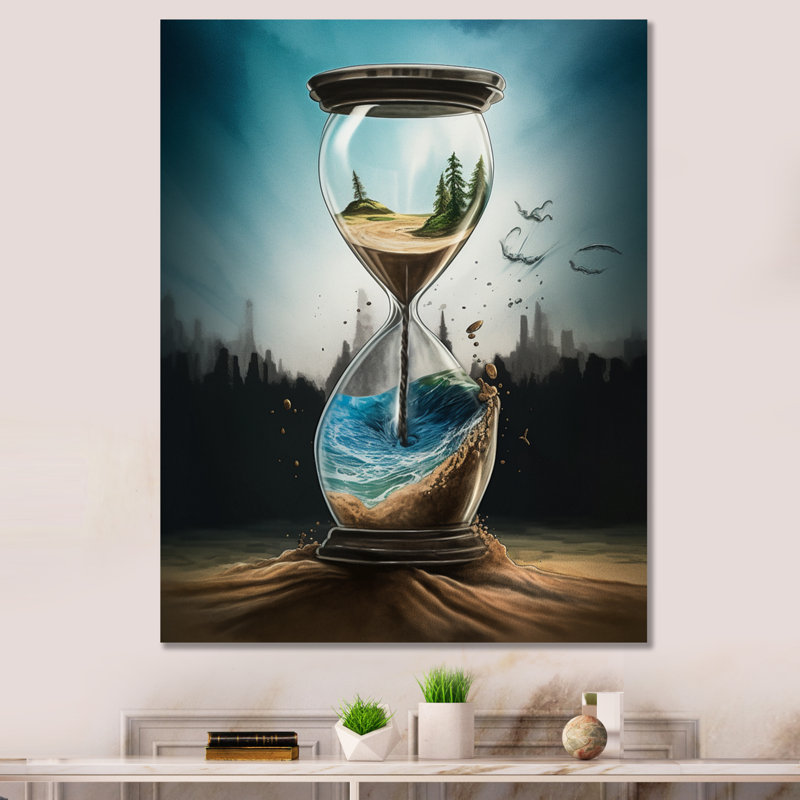 Sablier hyperréaliste I sur toile, H 20 po x l 12 po x P 1 po
