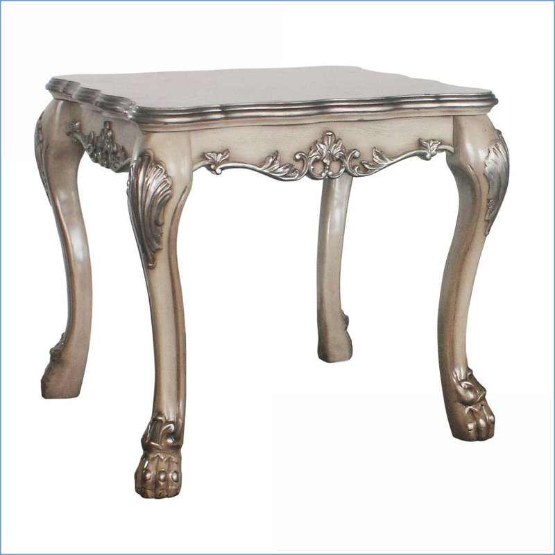 Table basse carrée rétro blanc os - charme intemporel et savoir-faire élégant pour un décor classique