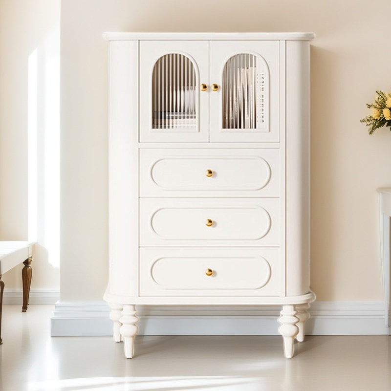 French Storage Cabinet Storage Light Luxury Minimalist Featured Cabinet, White
