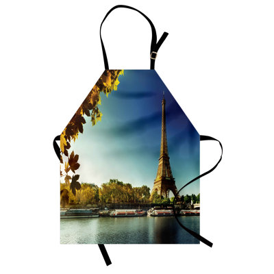 Tablier Ambesonne Tour Eiffel unisexe Paris avec tour taille adulte Terre jaune vert bleu