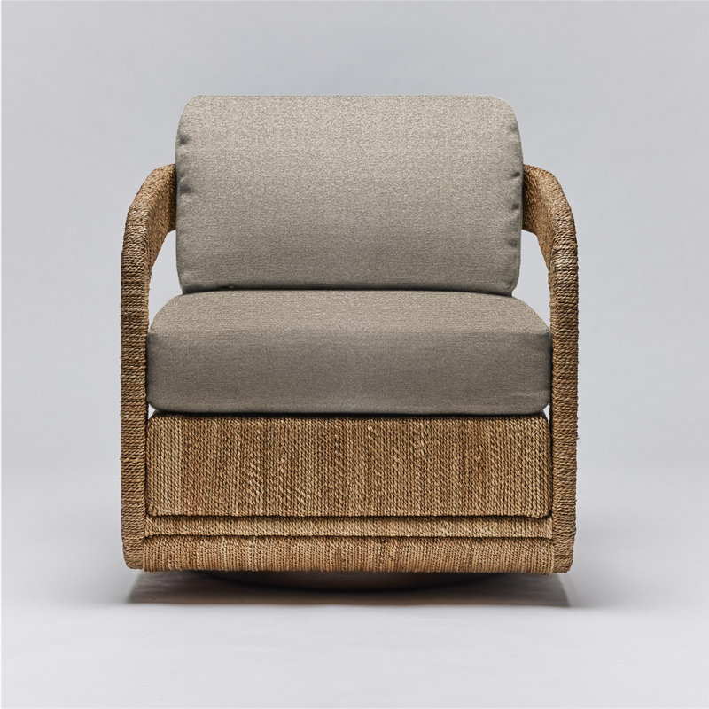 Harbour Swivel Armchair, Seagrass, Pebble Chenille