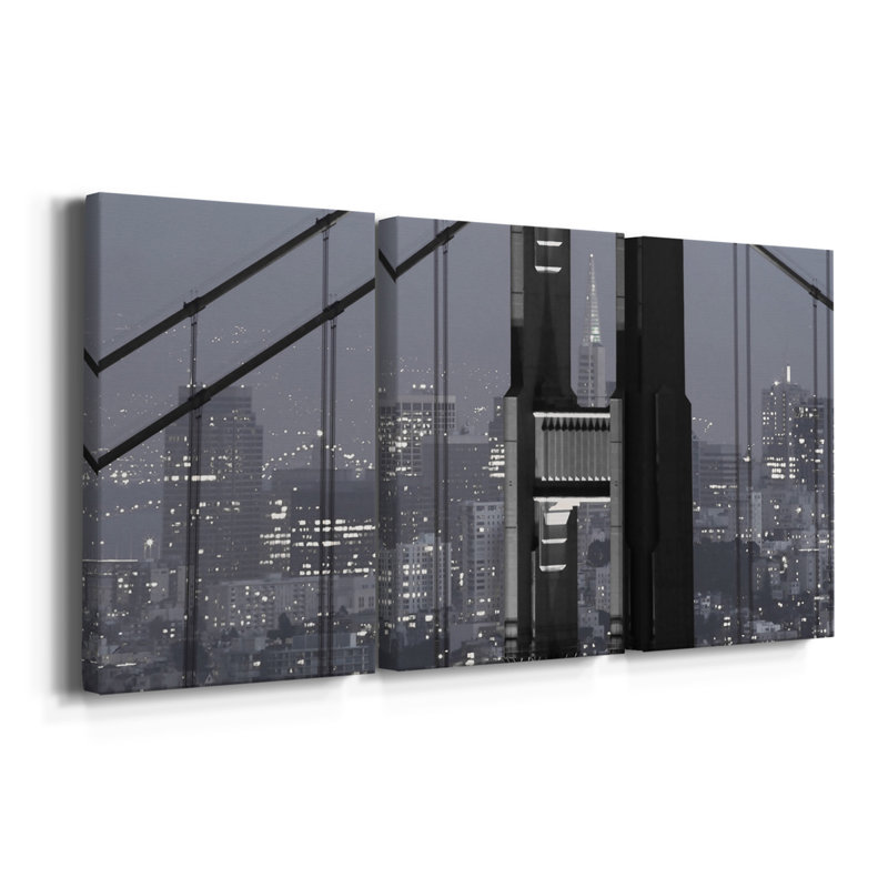 " Skyline View " 3 - Pieces, 40" H x 90" W x 1.5" D